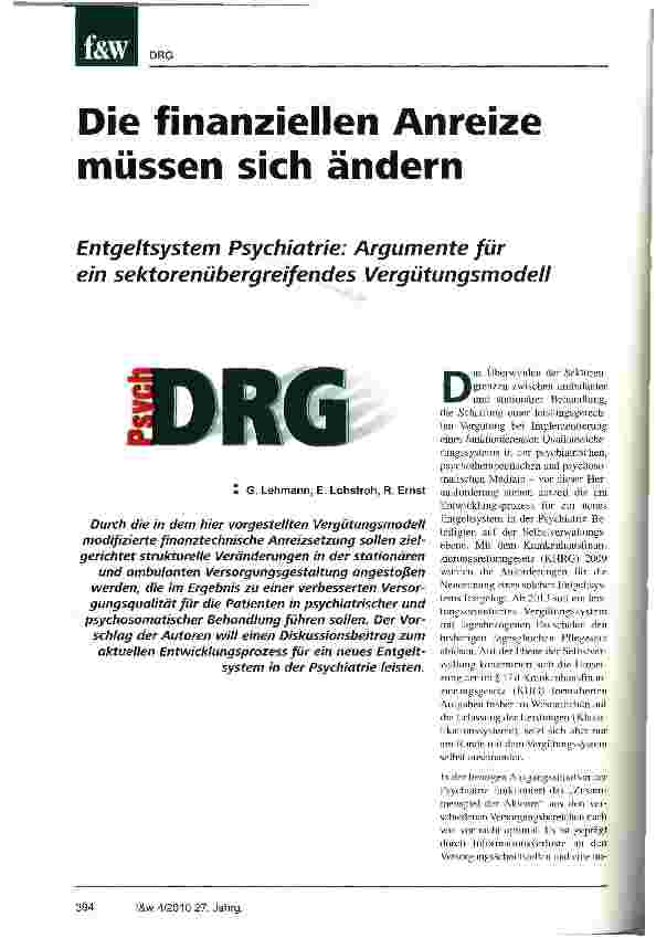 Vorschauseite 1: Die finanziellen Anreize müssen sich ändern