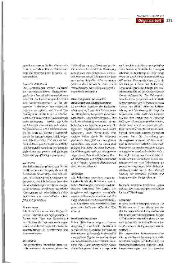 Vorschauseite 5: «Wer ist Glossar? » - Fokusgruppen-Evaluation einer evidenzbasierten Verbraucherinformation zu Sturzgefährdung und -Vorbeugung im Alter