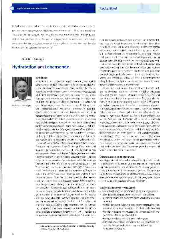 Vorschauseite 1: Hydratation am Lebensende