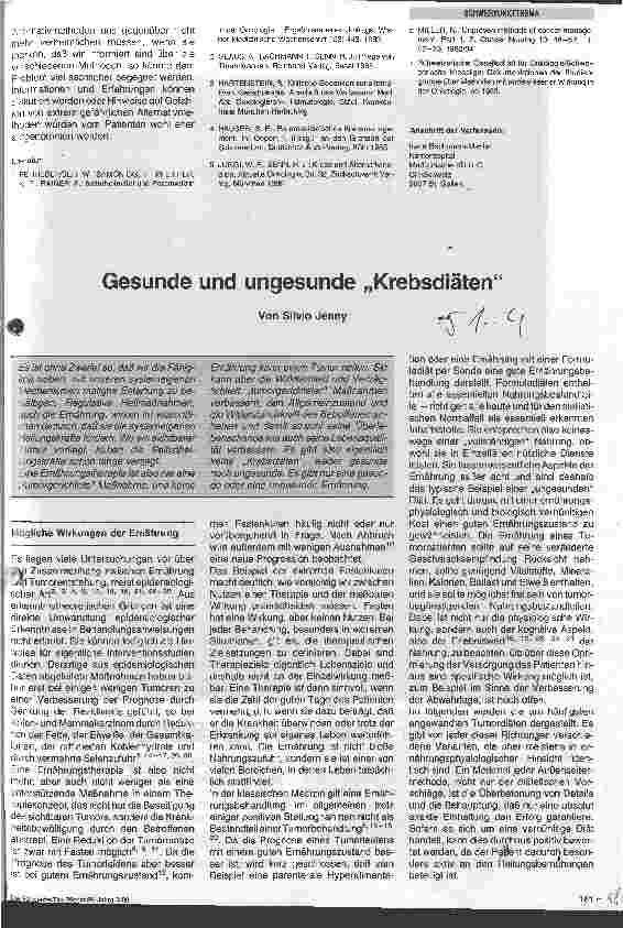Vorschauseite 4: Krebs und Alternativmedizin Alltägliche Alternativmaßnahmen im Kampf gegen Krebs