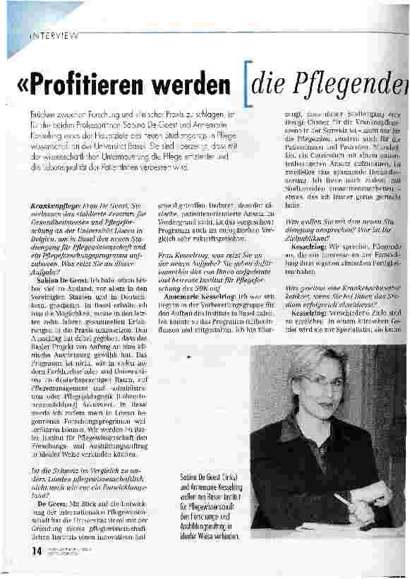 Vorschauseite 1: Profitieren werden die Pflegenden und die Gepflegten