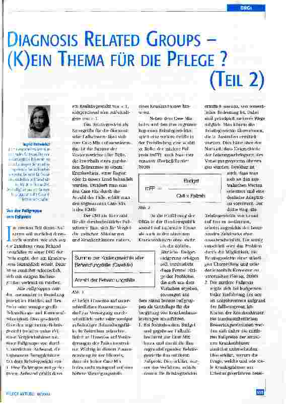Vorschauseite 1: Diagnosis Related Groups - (K)ein Thema für die Pflege? Teil 2