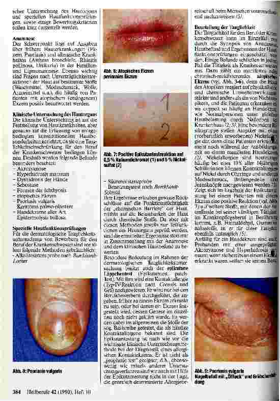 Vorschauseite 2: Dermatologische Tauglichkeitsuntersuchungen - eine Möglichkeit zur Prophylaxe von Berufskrankheiten bei Krankenschwestern