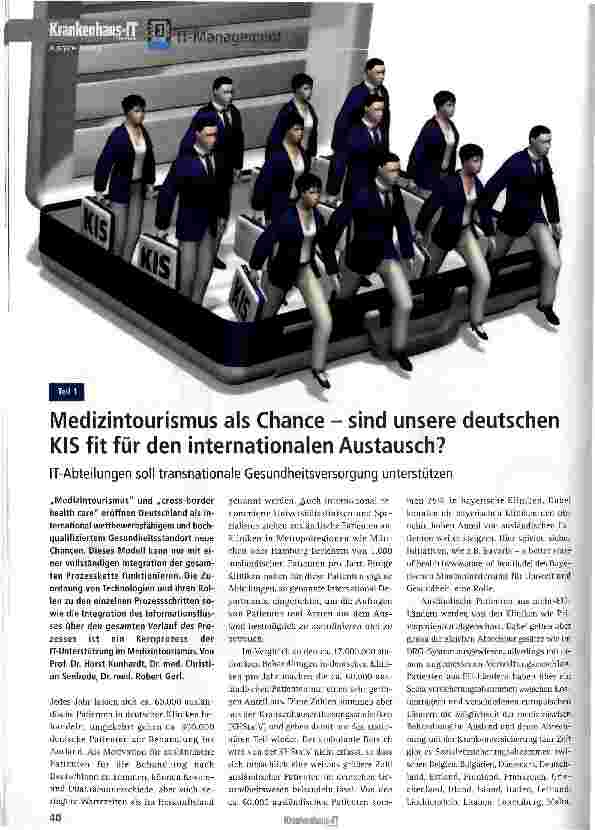 Vorschauseite 1: Medizintourismus als Chance - sind unsere deutschen KIS fit für den internationalen Austausch?