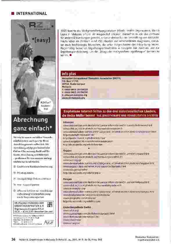 Vorschauseite 3: Ergotherapie in Malaysia