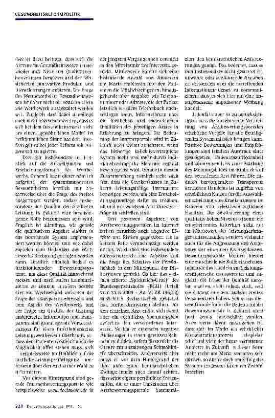 Vorschauseite 2: Neuordnung des Gesundheitswesens