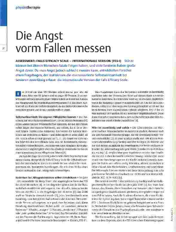 Vorschauseite 1: Die Angst vorm Fallen messen