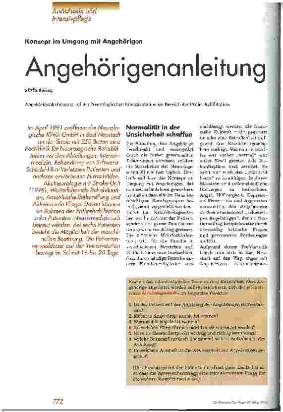 Vorschauseite 1: Angehörigenanleitung