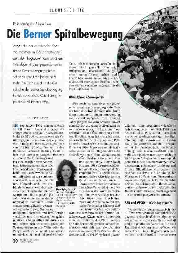 Vorschauseite 1: Die Berner Spitalbewegung Politisierung der Pflegenden