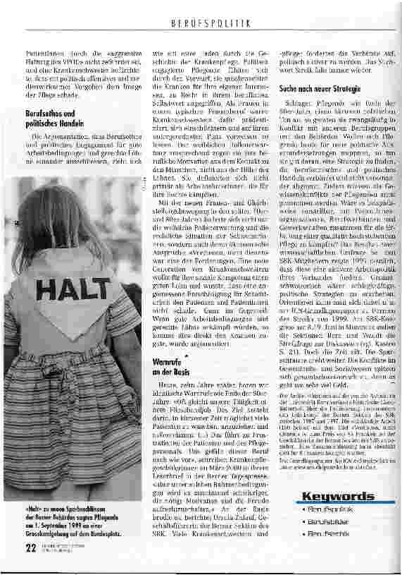 Vorschauseite 3: Die Berner Spitalbewegung Politisierung der Pflegenden