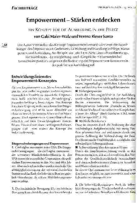 Vorschauseite 1: Empowerment - Stärken entdecken Ein Konzept für die Ausbildung in der Pflege