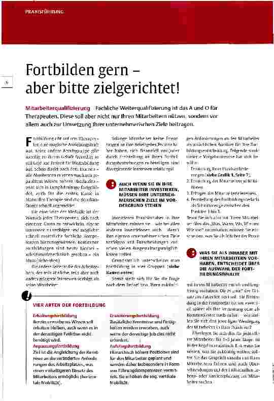 Vorschauseite 1: Fortbilden gern -aber bitte zielgerichtet!
