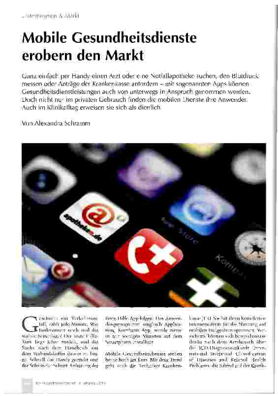 Vorschauseite 1: Mobile Gesundheitsdienste erobern den Markt