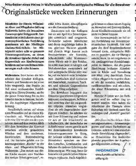 Vorschauseite 1: Originalstücke wecken Erinnerungen