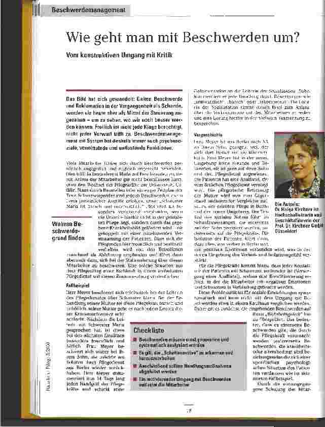 Vorschauseite 1: Wie geht man mit Beschwerden um? Vom konstruktiven Umgang mit Kritik