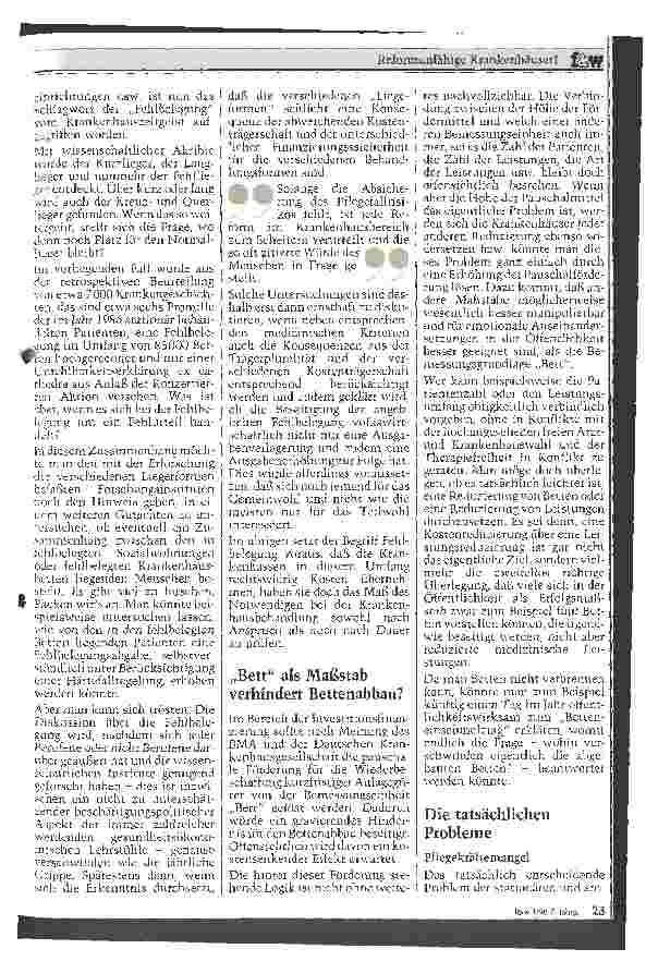 Vorschauseite 3: Reformunfähige Krankenhäuser?