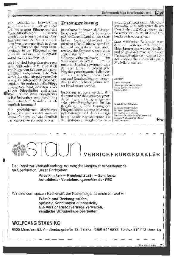 Vorschauseite 5: Reformunfähige Krankenhäuser?