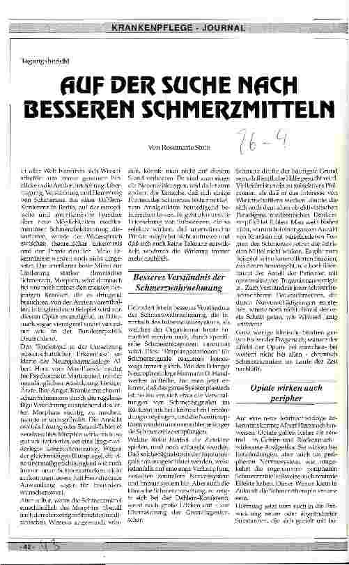 Vorschauseite 1: Auf der Suche nach besseren Schmerzmitteln