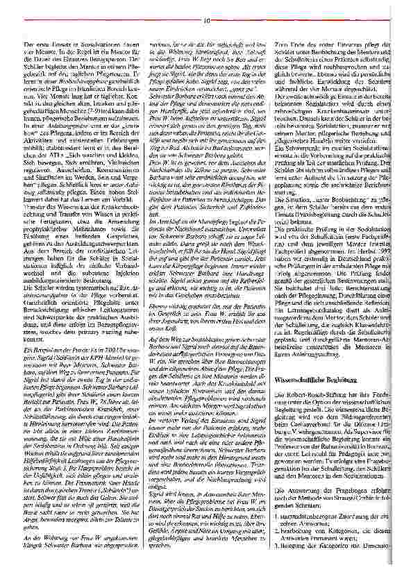 Vorschauseite 3: Ein Modellprojekt macht Schule Pflegehilfeausbildung im ambulanten Bezugspflegesystem