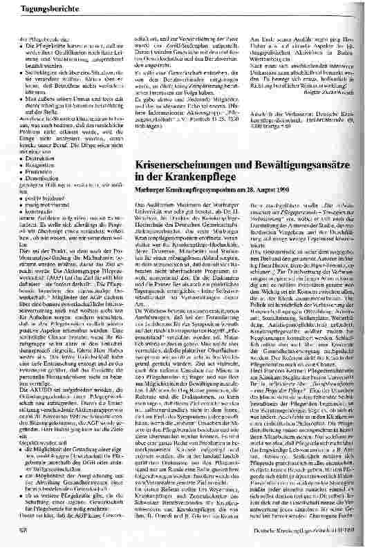 Vorschauseite 2: Berufspolitische Aspekte: Pflegegewerkschaft