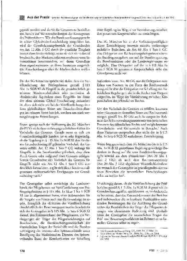 Vorschauseite 5: Rechtsmittel gegen die Veröffentlichung von fehlerhaften Transparenzberichten gemäß § 115 Abs. 1 a SGB XI und der PTVS