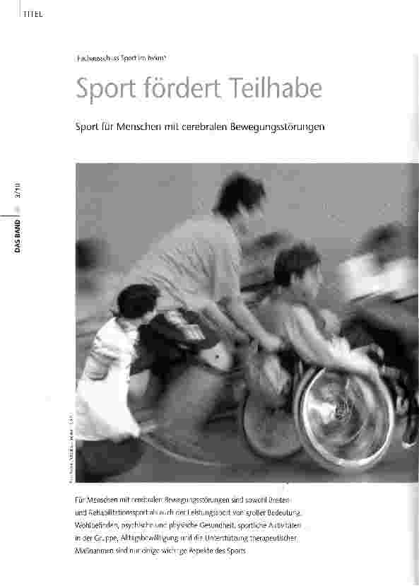 Vorschauseite 1: Sport fördert Teilhabe