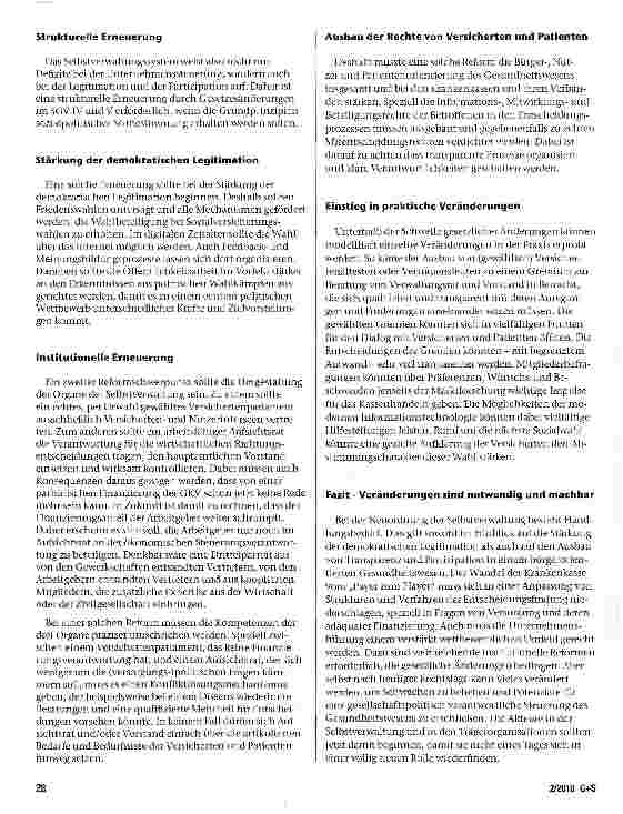 Vorschauseite 4: Unternehmenssteuerung von Krankenkassen und Partizipation der Versicherten Gedanken zur Reform der Selbstverwaltung im Bereich der gesetzlichen Krankenversicherung