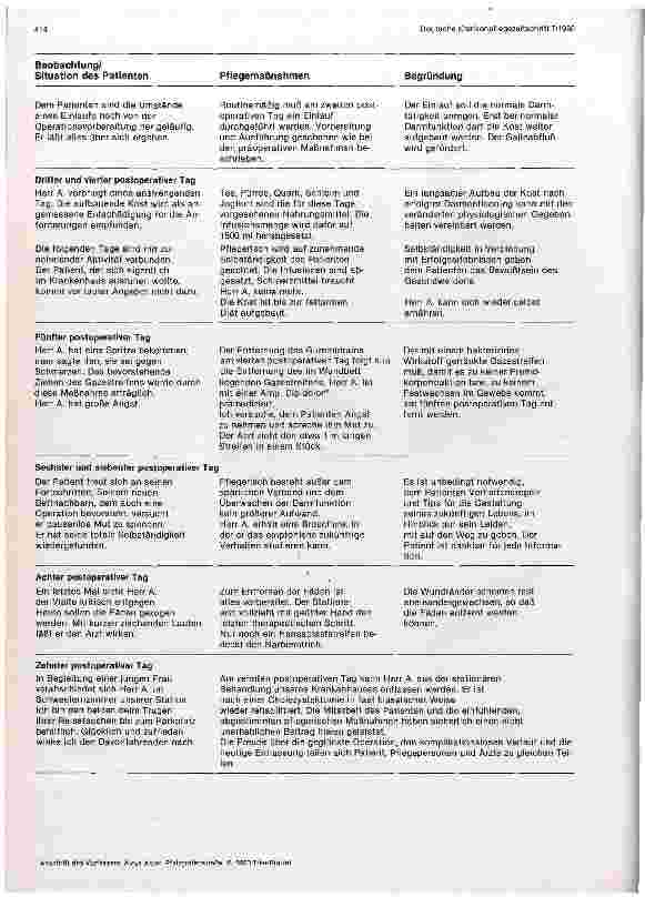 Vorschauseite 5: Begründete Pflege im chronologischen Ablauf am Beispiel eines jungen Mannes mit Cholelithiasis