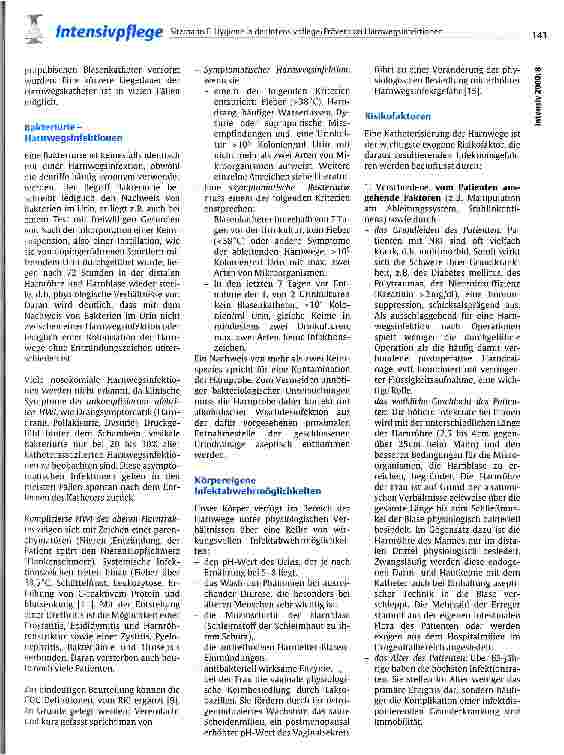Vorschauseite 2: Hygiene in der Intensivpflege/Prävention Harnwegsinfektionen