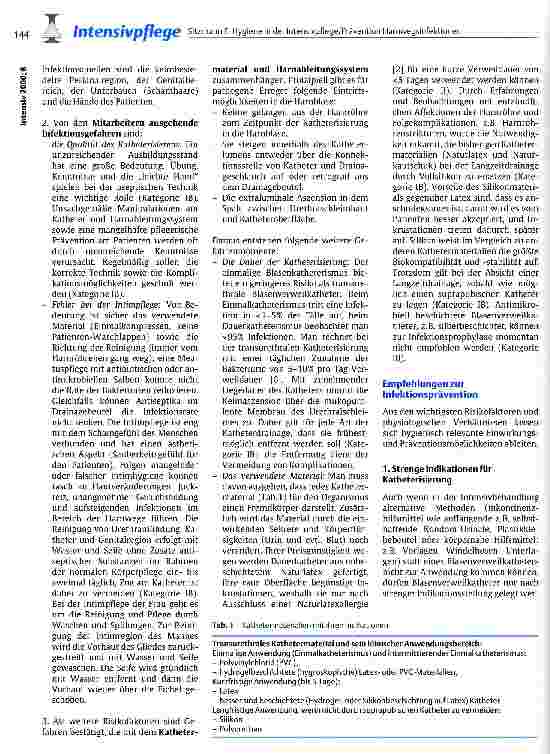 Vorschauseite 3: Hygiene in der Intensivpflege/Prävention Harnwegsinfektionen