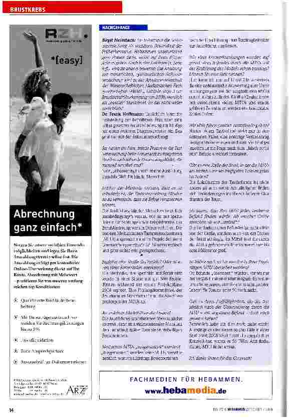 Vorschauseite 3: Brustkrebsfrüherkennung: Mit Fingerspitzengefühl