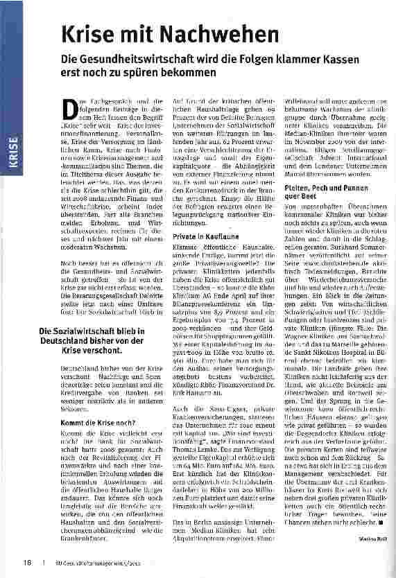 Vorschauseite 1: Krise mit Nachwehen