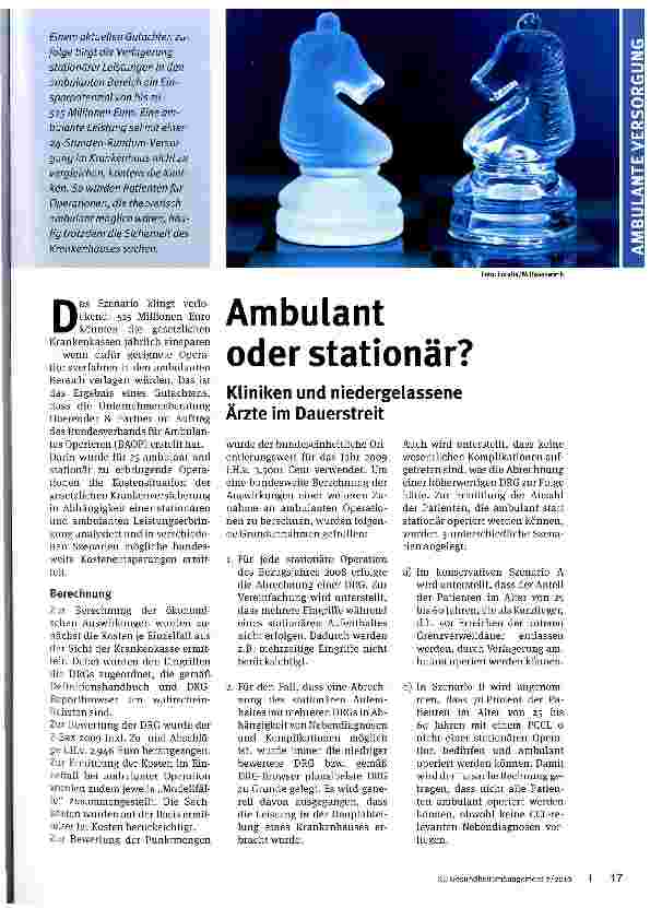 Vorschauseite 1: Ambulant oder stationär?