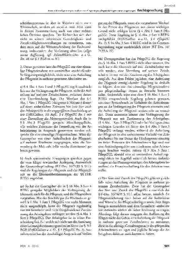 Vorschauseite 4: Keine mehrmalige Inanspruchnahme von Pflegezeit pro pflegebedürftigem nahen Angehörigen
