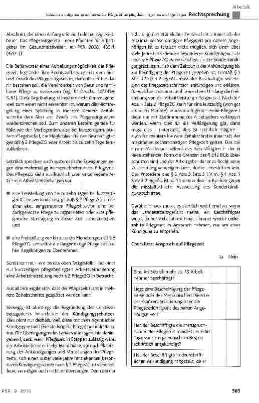 Vorschauseite 6: Keine mehrmalige Inanspruchnahme von Pflegezeit pro pflegebedürftigem nahen Angehörigen