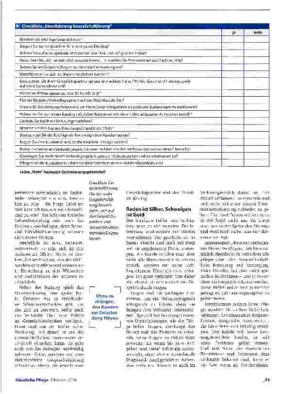 Vorschauseite 2: Der Erstkontakt entscheidet