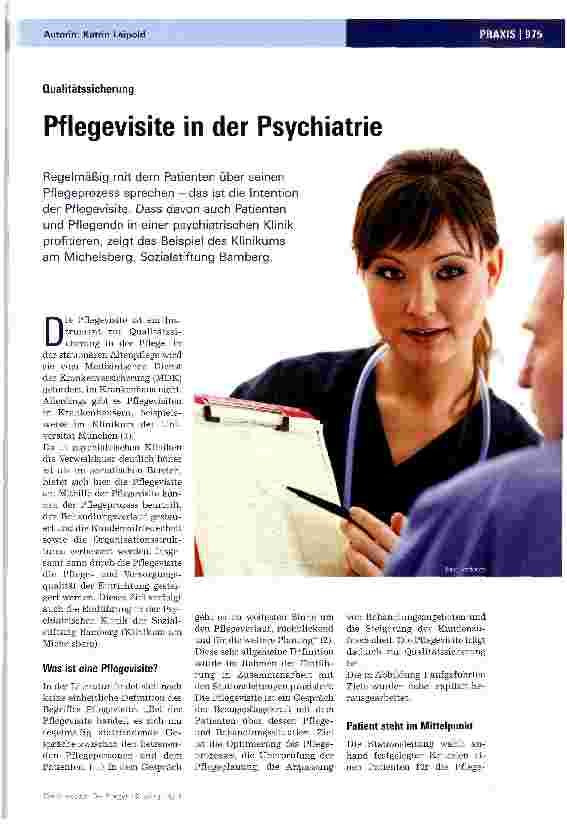 Vorschauseite 1: Pflegevisite in der Psychiatrie