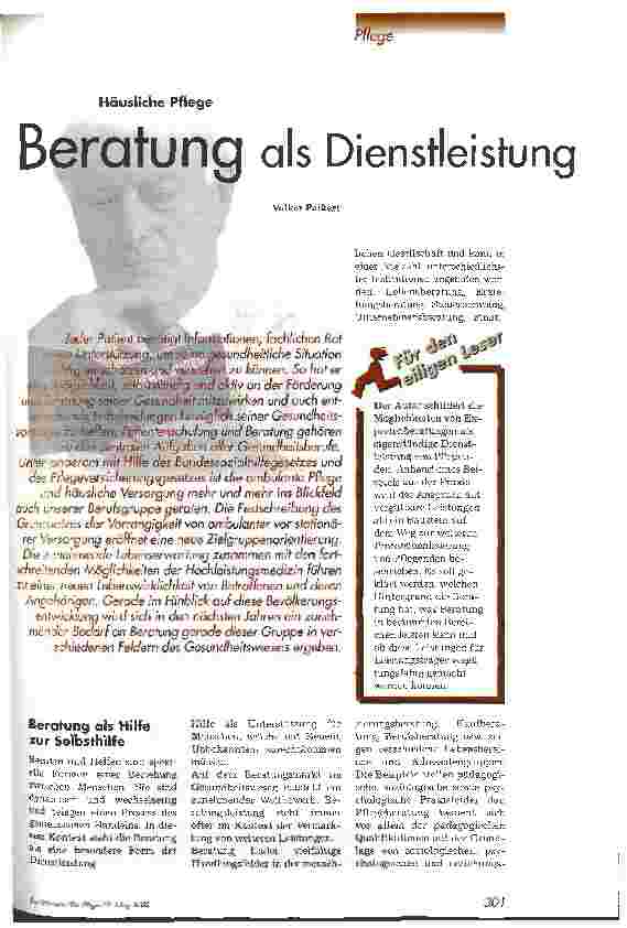 Vorschauseite 1: Beratung als Dienstleistung Häusliche Pflege