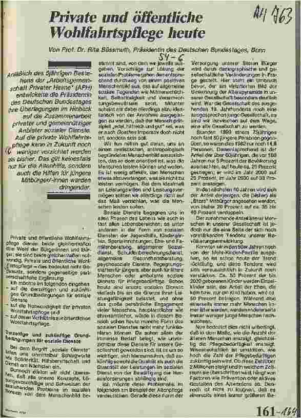 Vorschauseite 1: Private und öffentliche Wohlfahrtspflege heute