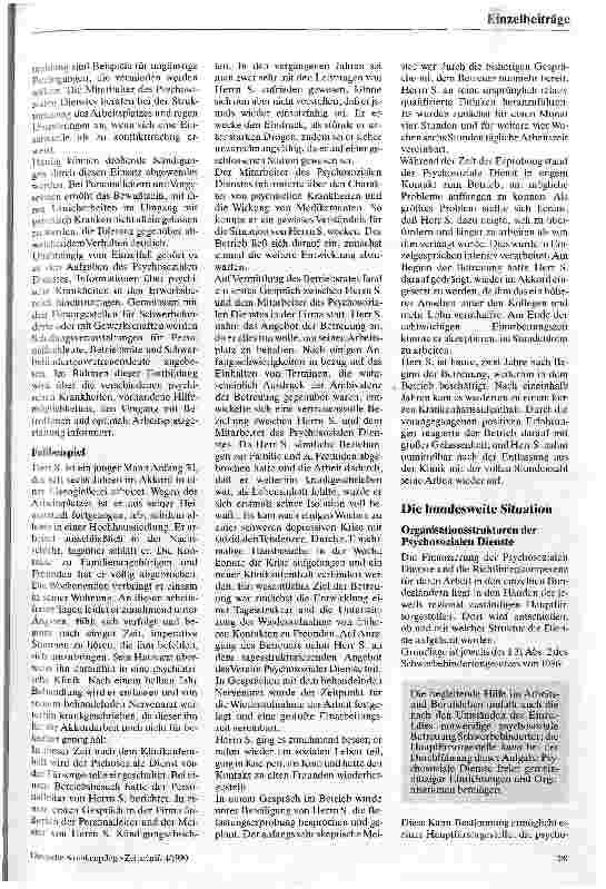 Vorschauseite 3: Die Psychosozialen Dienste als Teil der ambulanten psychiatrischen Versorgung