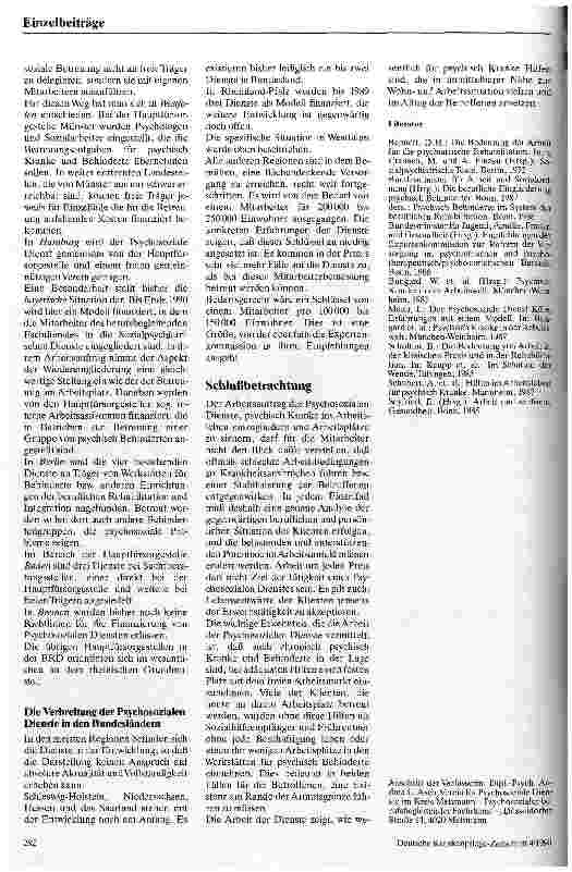 Vorschauseite 4: Die Psychosozialen Dienste als Teil der ambulanten psychiatrischen Versorgung