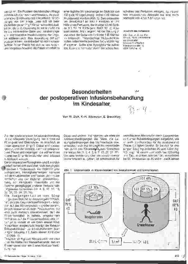 Vorschauseite 1: Besonderheiten der postoperativen Infusionsbehandlung im Kindesalter