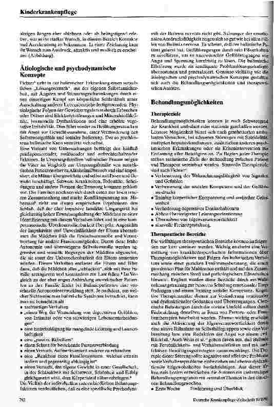 Vorschauseite 5: Klinik, Therapie und Verlauf der Bulimia nervosa