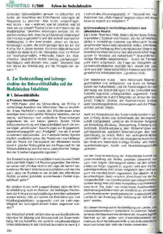 Vorschauseite 3: 5 Jahre KMK-Papier Einige Bemerkungen zum Stand und zu den Perspektiven der Hochschulmedizin (1)
