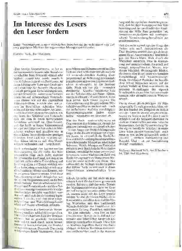 Vorschauseite 1: Im Interesse des Lesers den Leser fordern