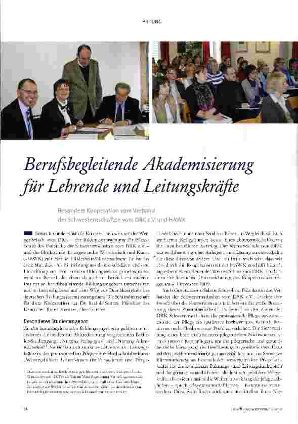 Vorschauseite 1: Berufsbegleitende Akademisierung für Lehrende und Leitungskräfte