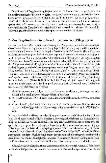 Vorschauseite 3: Zur Bedeutung der klinischen Pflegewissenschaft für eine forschungs-basierte Praxisentwicklung