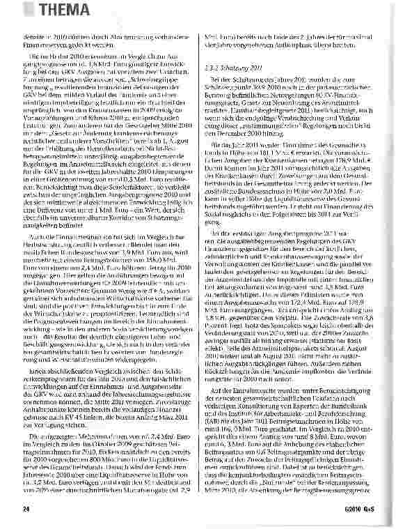 Vorschauseite 5: Der Schätzerkreis in der gesetzlichen Krankenversicherung-Expertengremium zur Prognose der Einnahmenund Ausgabenentwicklung