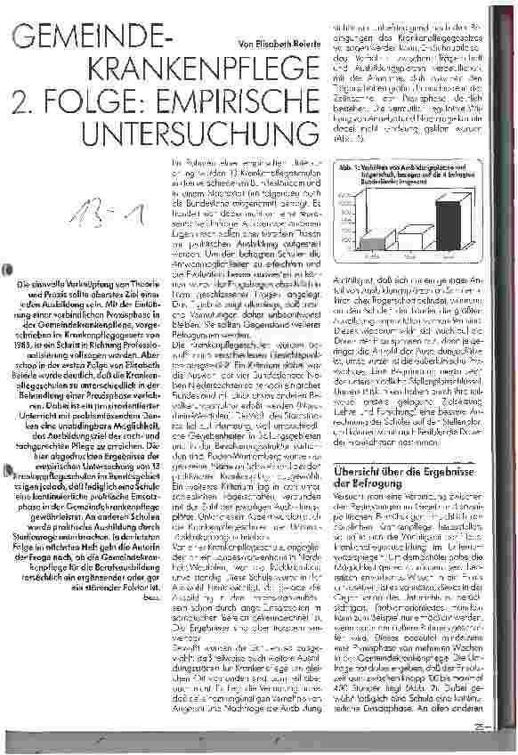 Vorschauseite 1: Gemeindekrankenpflege - 2. Folge: Empirische Untersuchung