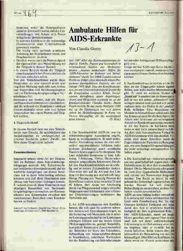 Vorschauseite 1: Ambulante Hilfen für AIDS-Erkrankte